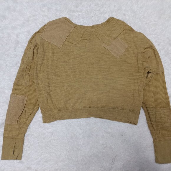 Free People We The Free Women's Patchwork Pullover Long Sleeve Sweater Size M - Picture 3 of 9
